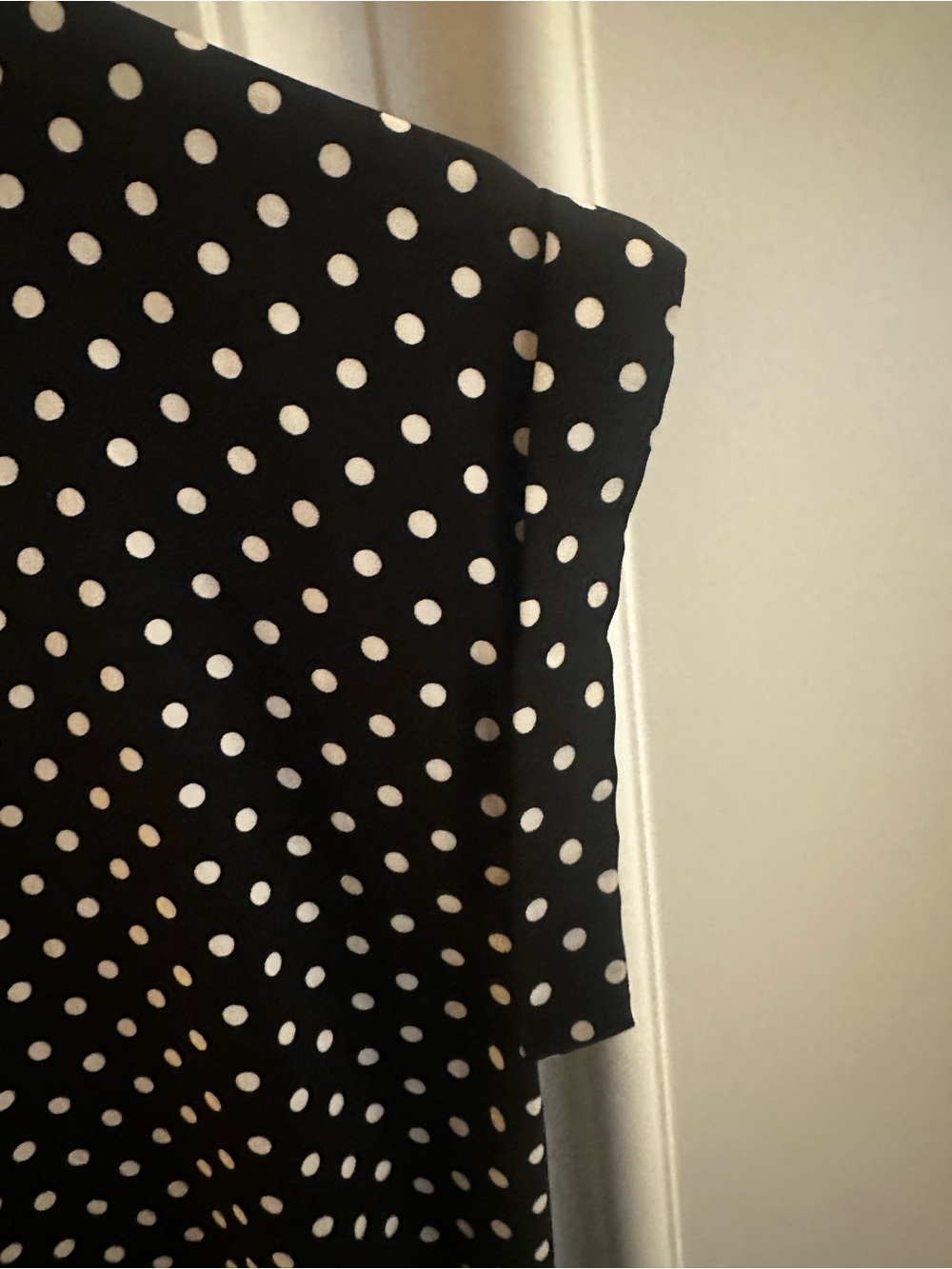 Express Black Polka Dot Zip-Front Top - Picture 16 of 16